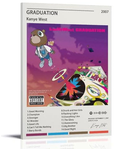 TANZEM Poster, Motiv: Kanye West, Abschlussalbum, Poster, dekorative Malerei, Leinwand, Wandposter und Kunstdruck, moderne Familienschlafzimmer-Dekoration, Poster, 50 x 75 cm