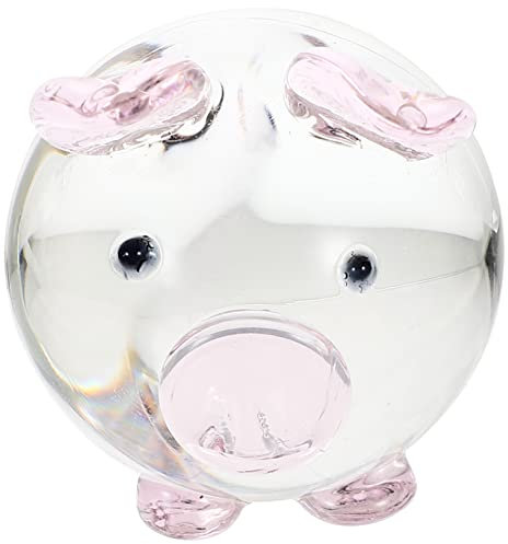 Zerodeko Kristall-Schweinchen-Ornament Auto-armaturenbrett-Dekoration Kristall- -Figur Kleine Schweinefigur Tierisches Sammlerstück Tierkunstfiguren Zum Sammeln Briefbeschwerer Modell Glas