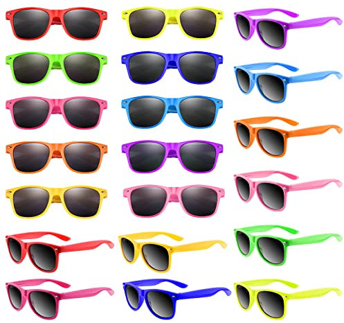 Bouiexye 40 occhiali da sole al neon, accessori per feste, per feste di compleanno, estate, spiaggia, piscina, accessori per feste