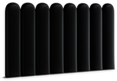 Muralo Wandkissen Gepolstert, Kunstleder, Wandpolster - 30x80 cm, Schwarz | Wandpaneel, ideal als Bettkopfteil oder Lendenkissen - für Schlafzimmer und Wohnzimmer, einfache Anbringung mit Montagekleber