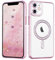 Coalbooliy Handyhülle für iPhone 11 Hülle Glitzer 6,1 kompatibel mit Mag-Safe, Plating Magnetic Durchsichtig Silikon Cover Bling Sparkly Diamond Camera Crystal Luxury Case Mädchen, Rosa