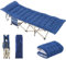 Yaheetech Feldbett mit Matratze Campingbett klappbar Gästebett mit Tragetasche & Seitentasche 191 x 67 cm Gartenliege bis 150 kg Belastbar, Blau Matratze+Blau Bett