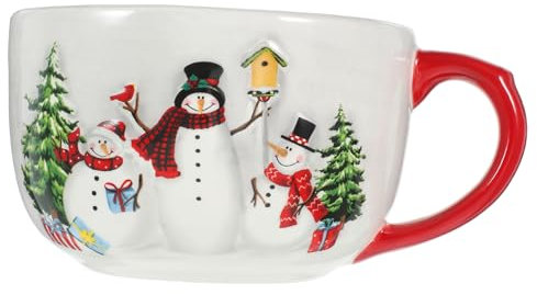 PRETYZOOM 3 Adorabili Tazze Di Natale in Ceramica Tazze Di Caffè Acqua E Zuppa Con Coperchio Per La Colazione