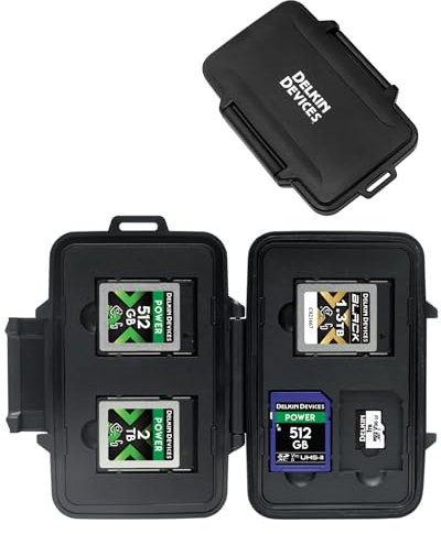 Delkin Devices CFexpress Type B, SD and microSD Memory Cards Storage Tote – Rugged, Weather-Resistant Case