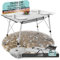 Camping Klapptisch höhenverstellbar bis 78 cm Aluminium Campingtisch faltbar Camping Rolltisch 4 Personen Balkontisch Klapptisch Silber leicht mit Tragetasche Netz Aufrollbar klappbar