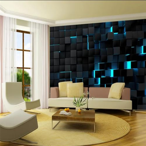WEIMEIJIE Papier peint mural technologie 3d, papier peint noir brillant pour bureau, salle de sport électronique, salon, lumière bleue