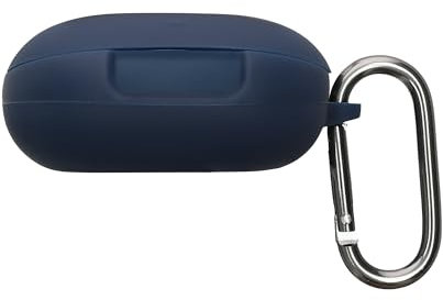 kwmobile Silicone Cover Compatible with Anker Soundcore Liberty 4 Pro - Case Cover Stick-On Skin with Clip - Dark Blue