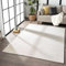 VIMODA Teppich Wohnzimmer Schlafzimmer Fellteppich, kurzflorig - waschbar und Fußbodenheizung geeignet, Farbe:Creme, Maße:120x160 cm