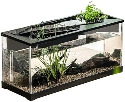 Small Fish Tank - Aquarium de Bureau Transparent Acrylique avec Filtre - Kits de démarrage du Poisson-Poisson avec Pompe à air pour Table, Salon, Studio, Maison