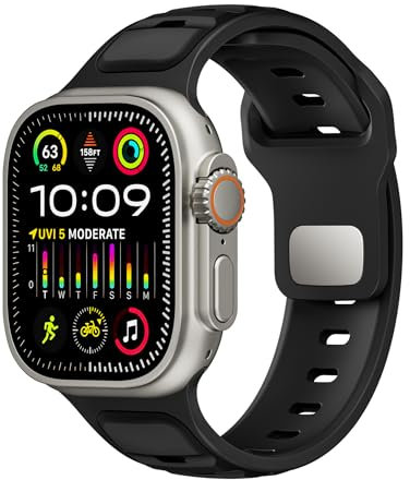 EKSIL Para Apple Watch Ultra1/2 band 42/44/45/49mm, correa de reloj de 38/40/41MM(Black black,38/40/41mm)