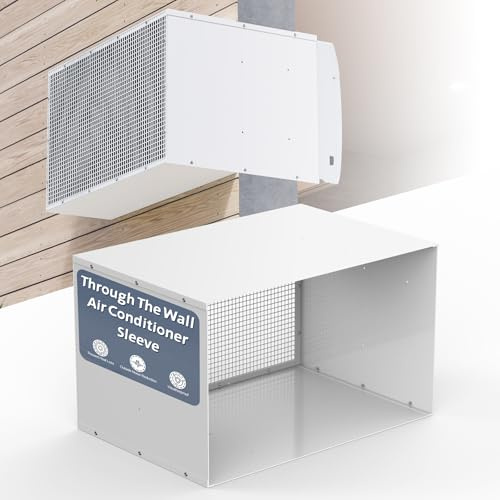 Flamorrow Through The Wall Air Conditioner Sleeve, 26 Inch Wall AC Sleeve Cover with Ventilation Grille & Pre-Drilled Mounting Holes, Universal Thickened AC Wall Sleeve for TTW Air Conditioner Units