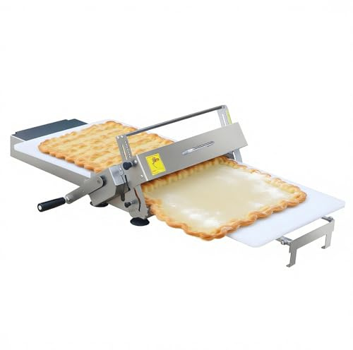 Folding Dough Sheeter with Sheeter Boards, Stainless Steel, Adjustable Thickness, Manual Dough Roller Machine, for Pizza, Croissants, Pastry & Fondant Table Top Design B