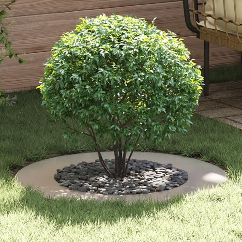 Pot de fleurs rond en acier inoxydable de 80 cm de diamètre avec inserts décoratifs, antirouille et résistant aux taches pour l'intérieur et l'extérieur, pot de fleurs moderne pour jardin, balcon