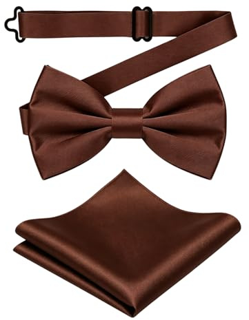 HUKUMA Bifold-Fliege mit Einstecktuch 04 Braun