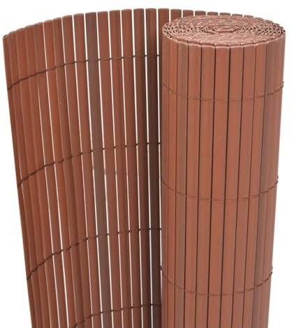 Nqyjm Panneaux de Clôture Décorative Clôture de Jardin Double Face PVC 90 x 500 cm Marron, Barrière pour Animaux pour Extérieur, Cour, Terrasse