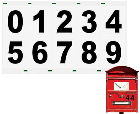 Reflective House Number Stickers - 5 cm Waterproof Self-Adhesive Address Stickers, Mailbox Labels for Outdoor Use | Highly Visible Labelling for Homes, Offices, Vehicles