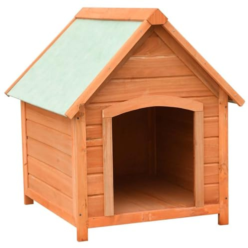 Robuste Hundehütte aus Holz mit witterungsbeständigem grünen Dach und Massivholzrahmen als Stabiler Hundezwinger