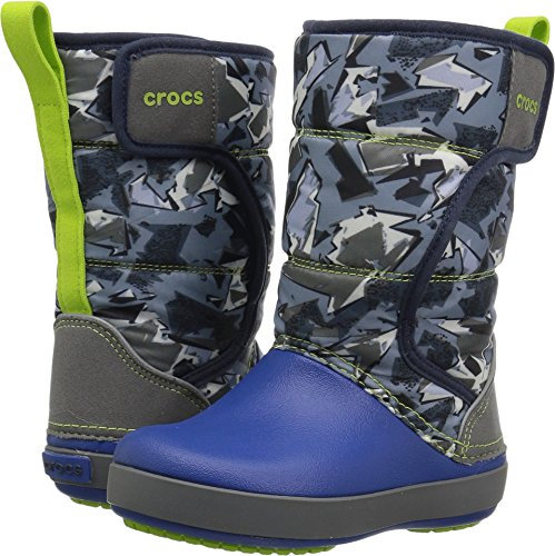 Crocs LodgePoint Graphic - Stivali da neve K per bambini, 6 m, colore: Grigio/Blu