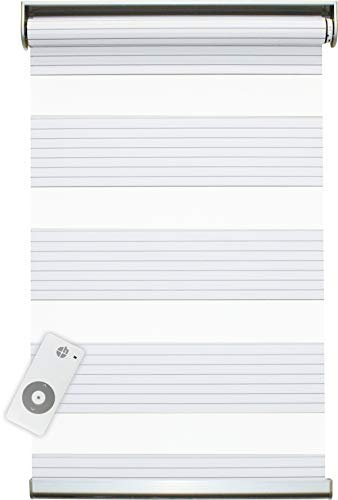 Elektrisches Duo-Rollo, inkl. Akku-Motor und Fernbedienung, weiß, 750x2500 mm (1 ST)