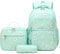 Schulrucksack Mädchen Teenager Vintage Rucksack Set Für Mädchen Floral Schulranzen Laptop Schultaschen Für Damen Schule Reise Mit Lunchpaket Tasche Und Mäppchen,Einheitsgröße, Grün