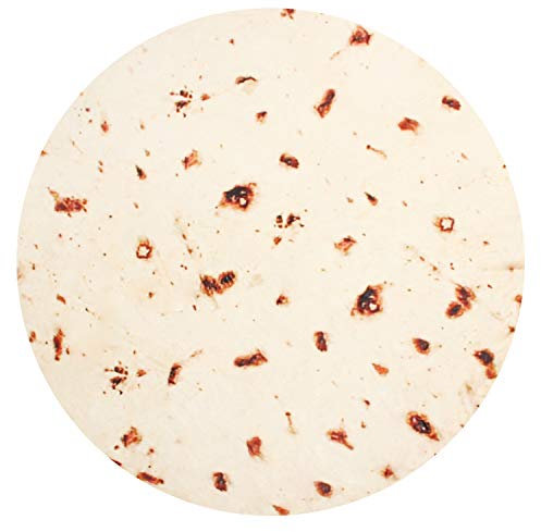 Burrito Decke, doppelseitig, Lebensmittelmuster, realistisch, lustig, weich, Flanell, Taco-Wickeldecke, für Erwachsene und Kinder, Tortilla-Überwurf, Durchmesser 152,4 cm