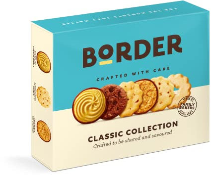 Border Biscuits - Classic Sharing Pack Gift Box - Premium Cookies - Includes Viennese Whirls, Butterscotch Crunch, Shortbread Rings & Much More, 400g