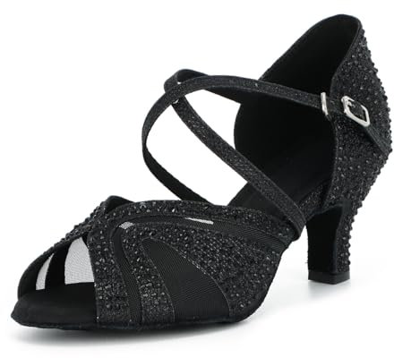 Syrads Scarpe da Ballo Latino Salsa Donna Scarpe da Ballo da Sala Tango Valzer Kizomba Bachata Danze al Coperto 1050