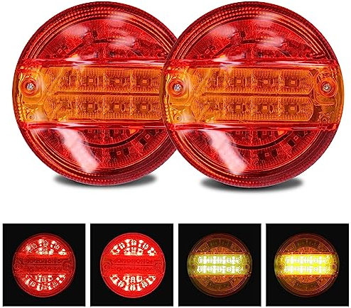 2x 20 LED Luces Traseras 12 / 24V Lámpara Indicadora de Frenos IP65 Luces de Parada a Prueba de Agua para Camiones Van Remolques Caravana RV Etc