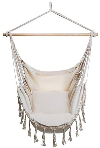 BOGATECO Hängesessel mit 2 Kissen | Hängestuhl für Erwachsene & Kinder | Belastbar bis 150 kg | Hängesitz für Indoor & Outdoor