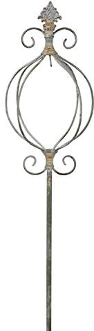 Posiwio Meisenknödelhalter als schnörkeliger dreidimensionaler Gartenstecker Vintage Shabby grau Landhausoptik