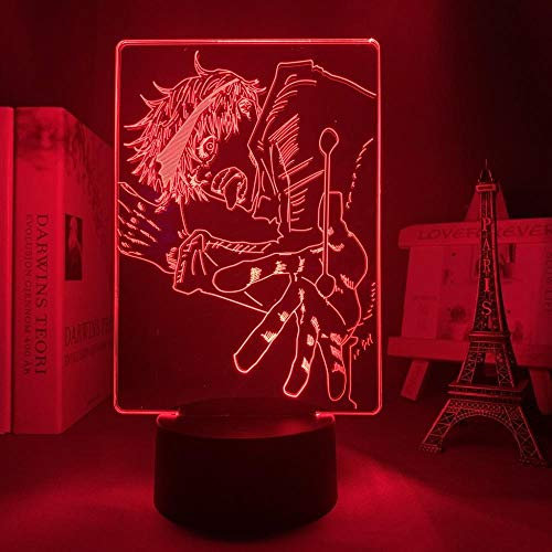Anime Jujutsu Kaisen Satoru Gojo LED Nachtlicht Lampe Schlafzimmer Dekoration Atmosphäre Lampe RGB 3D Illusion Licht Kind Geburtstagsgeschenk-16 Farbe mit Fernbedienung