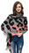 Glamexx24 Écharpe XXL pour femme - Motif léopard chaud et douillet - 3 franges colorées - Poncho - Écharpe surdimensionnée, rose, gris, noir, taille unique