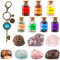QianCannaor Edelsteine Heilsteine Set, Sternzeichen Kristall Steine und Edelsteine Armband, Astrologie Geschenke für Frauen/Männer