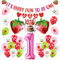 Erdbeerthema 1. Geburtstag Dekorationen Mädchen Strawberry Sweet One Folienballons Tortenaufsatz Hochstuhl Banner sein Berry Fun to be One Banner für Berry Sweet First Birthday Party