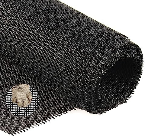 Yotache Moustiquaire pour Chat 90×220 cm, Moustiquaire pour Fenêtre sans Percer, Petscreen, Moustiquaire en Polyester Enduit de PVC, Noir
