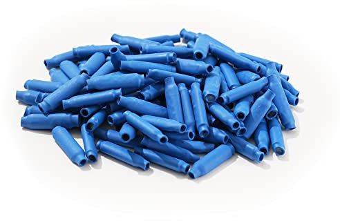Cannits Low Voltage B Connectors Wire Splices Gel Filled, Waterproof Electrical Wire Crimp Bean Type Cable Connector for Outdoor Telephone Phone Security Lighting - Blue 100 pcs