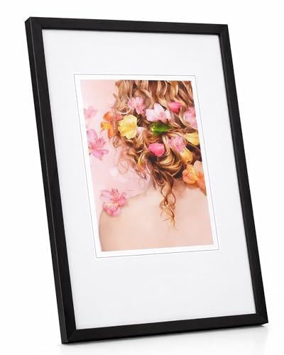 Holz Bilderrahmen Plexi Foto Rahmen Collage Wanddeko Poster S111: Farbe: Schwarz | Format: 50x50