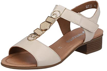 Remonte Women's D0p52 Heeled Sandal, Chalk Porcelain Light Gold 80, 8 UK
