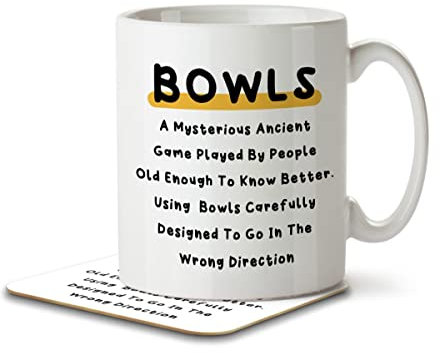 The Inky Penguin - Bowls Definition - Lawn Bowling Mug and Coaster, Ceramic, 11fl. oz.