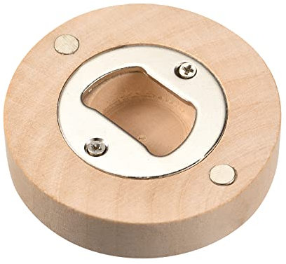 sourcing map Beer Bottle Opener Wooden Magnetic Fridge Magnet Kitchen Bar Tool Suitable for Fridge, Cabinet, Club, Wooden