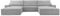 mb-moebel Wohnlandschaft aus Cordstoff Ecksofa U-Form Cord mit Schlaffunktion Eckcouch mit Bettkasten Sofa Couch Polsterecke U-Sofa - 410x85x200cm - Denver U - Poso 110 Hellgrau