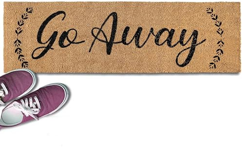 MAINEVENT Go Away Doormat 50x15 Inch, Large Welcome Mat for Front Door, Outdoor Coir Mat