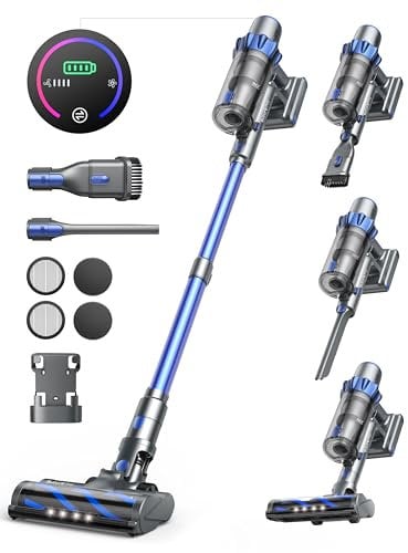 Buture Pro Cordless Vacuum Cleaner 450W/38Kpa Powerful Vacuum Stick with Intelligent Auto Mode, Color Touch Screen,Up to 55Mins,1.5L Dust cup, Lightweight Vacuum for Hard Floor Carpet Pet Hair