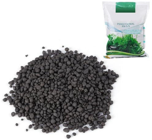 Sustrato Acuario Plantado Negro, Sustrato Nutritivo para Acuario, Grava para Acuario 1000g, Poroso y Estable, para Favorece Crecimiento de las Raíces de Varios Tipos de Plantas Acuáticas
