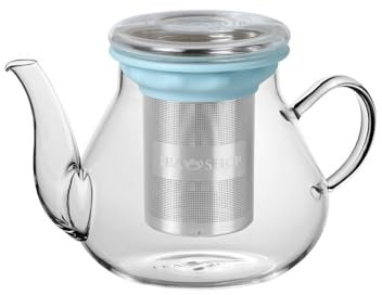 TEA SHOP - All in One Teapot Arabia 0,6l - Tetera de Cristal Termorresistente con Infusor de Acero Inoxidable - Accesorios para té o infusiones