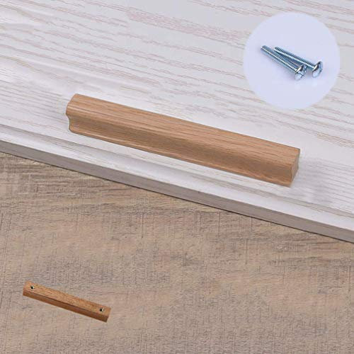 Long Solid Wood Oak Wardrobe Door Handle,Kitchen Bar Cabinet Handles,Furniture Bathroom Cupboard Handles Pulls (Hole Center 160mm)