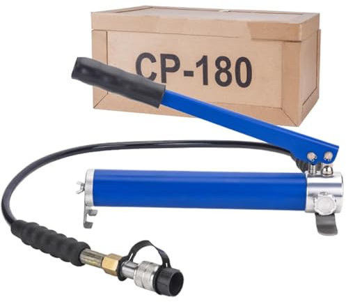 NURCIX Bomba Manual hidráulica CP-180, Herramientas hidráulicas manuales de elevación de Simple Efecto portátiles, Bomba eléctrica de 8500 PSI con Rosca ZG3/8 y Manguera de 3,6 pies