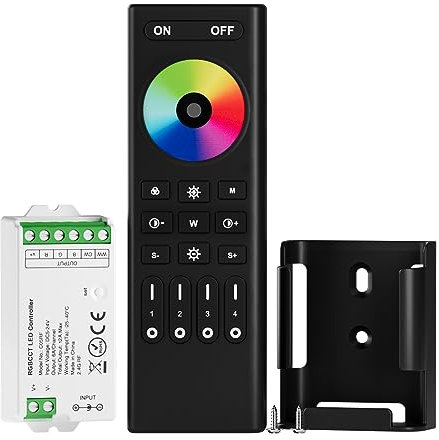 BTF-LIGHTING 5050SMD FCOB COB RGBCCT RF Fernbedienung RC03RFB&C05RF Controller Kit 4-Zonen RF 2.4GHz Drahtlose Fernbedienung Gruppe Kontrol für 6pin RGBCCT(+V R G B C W) LED Streifen DC5V DC12V DC24V