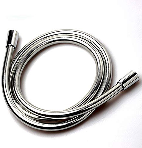 EALLEN Duschschlauch,Brauseschlauch PVC Flexible Duschschlauch Silber PVC-Schlauch für Handheld Duschkopf Badezimmer Sanitärschlauch(40cm)