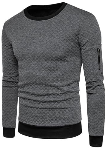 Sweat Homme sans Capuche Humour Manches Longues Sport Imprimée Sweatshirts Casual Vintage Col Rond Oversize Sportswear Hiver Chaud Pullover Pull Basique